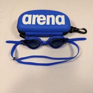 Arena Blue Swim Goggles with Case